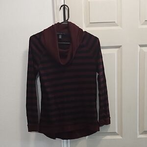 French Laundry Striped Burgundy Sweater